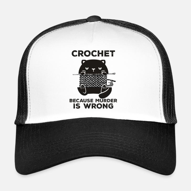 Crochet Because Murder Is Wrong Trucker Cap
