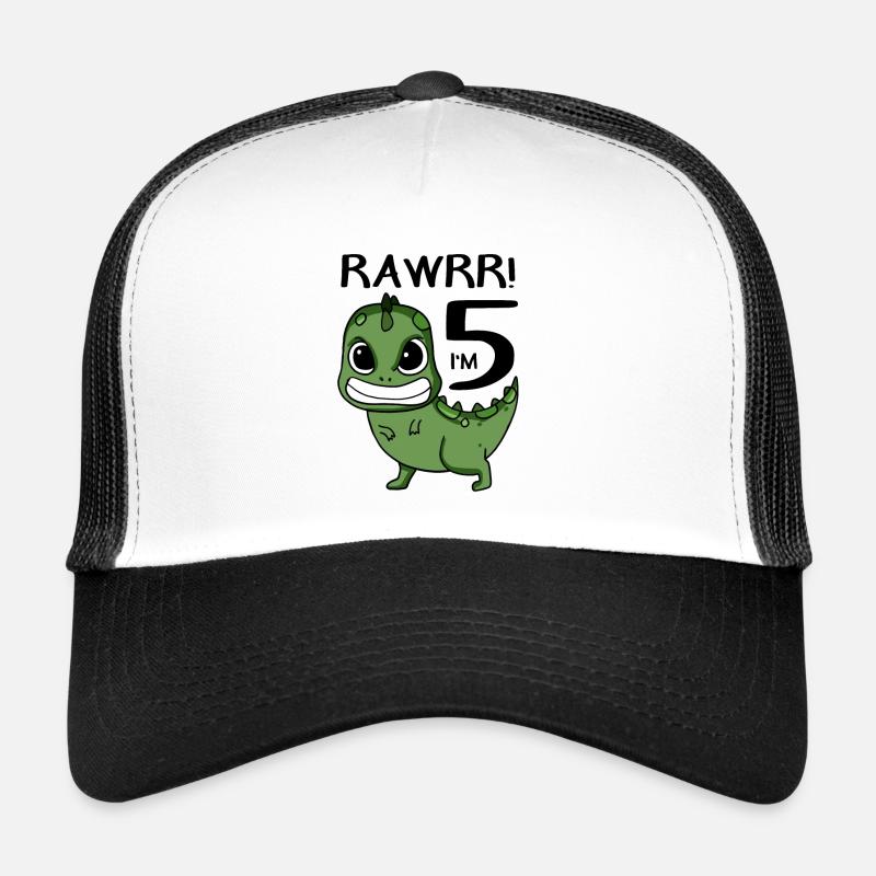 5th Birthday Dinosaur - 5th Grade Gift Trucker Cap