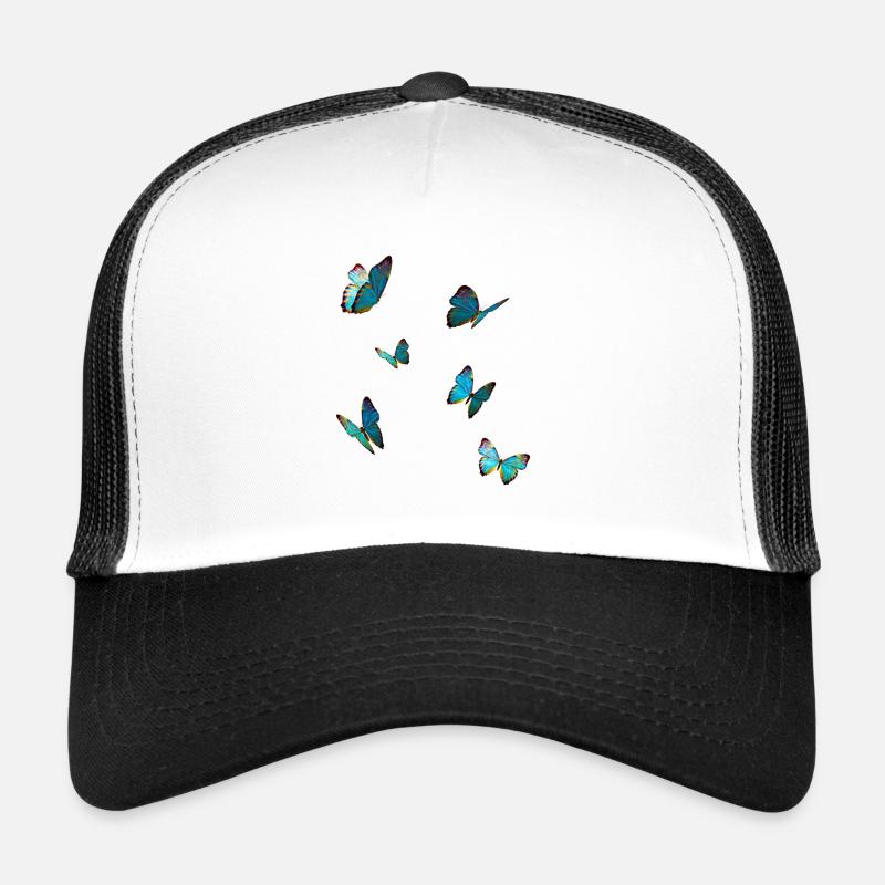 Butterflies Blue - Trucker Cap - white/black
