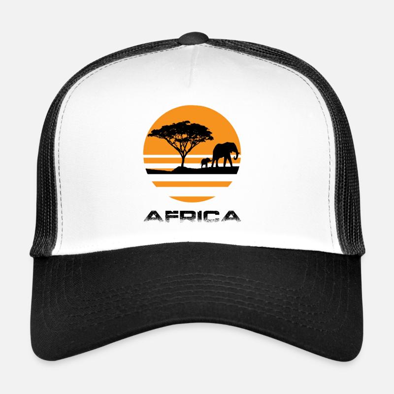 Afrique - Casquette trucker  - blanc/noir