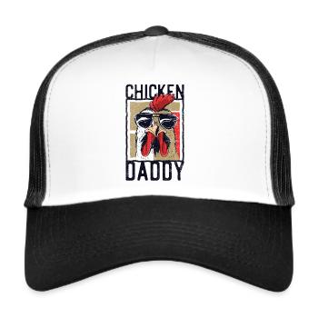 Chicken Daddy-lustiges Design für den Hahn im Korb - Trucker Cap - Weiß/Schwarz - Vorne