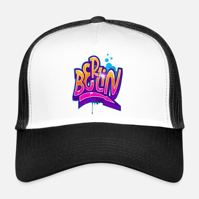 Graffiti de Berlin - Casquette trucker  - blanc/noir