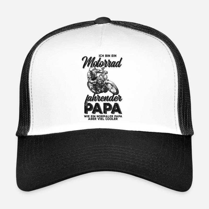 Motorrad Papa - Trucker Cap - Weiß/Schwarz