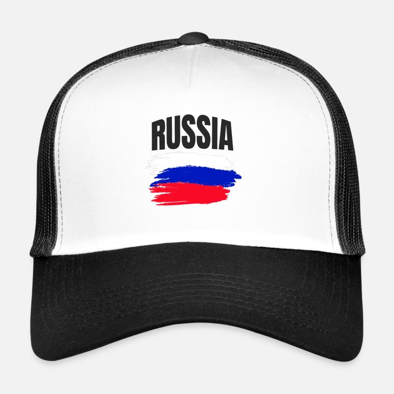 Russland - Trucker Cap - Weiß/Schwarz