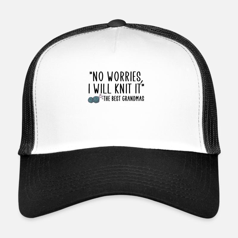 no worries i will knit it - Trucker Cap - white/black