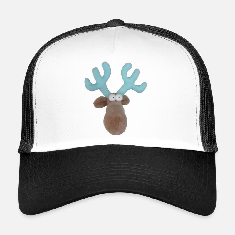 lustiger Elch, Elchskopf, Elchkopf, Geweih türkis Trucker Cap