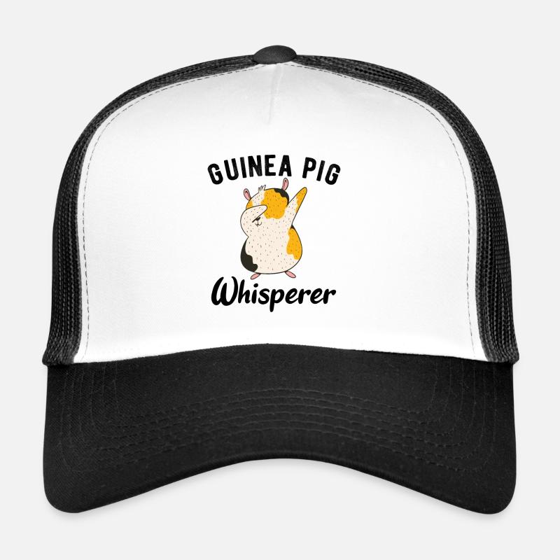 GUINÉE COCHON: Whisperer de cochon d'Inde - Casquette trucker  - blanc/noir