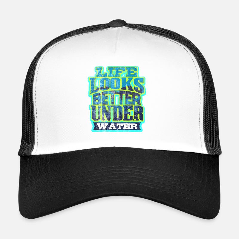 Taucher Tauchen - Trucker Cap - Weiß/Schwarz