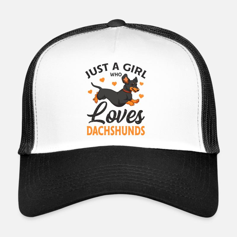 dachshund - Trucker Cap - white/black