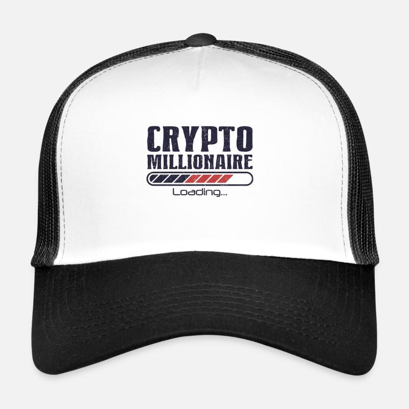 Crypto Millionär lustige Bitcoin Crypto - Trucker Cap - Weiß/Schwarz