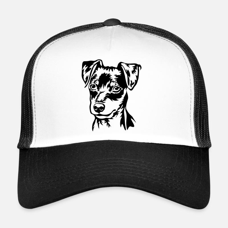 Zwergpinscher Kopf - Trucker Cap - Weiß/Schwarz