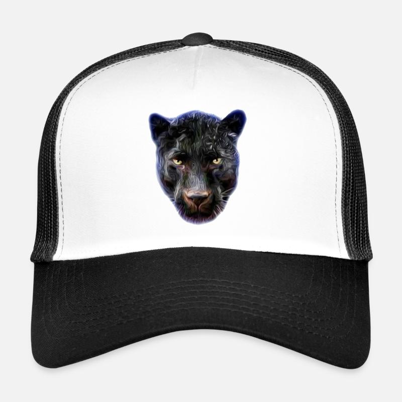 Aurora Panther Portrait Tee - Trucker Cap - white/black