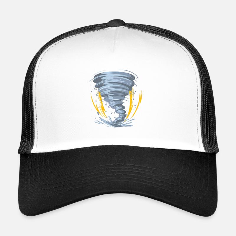 Tornado Hurricane Windsturm Geschenkidee - Trucker Cap - Weiß/Schwarz