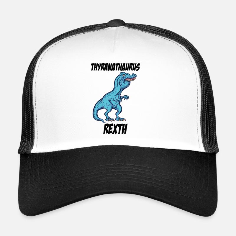 TRex overbite funny meme TRex Tshirt gift - Trucker Cap - white/black