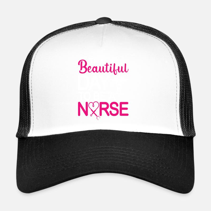 Infirmière - Casquette trucker  - blanc/noir