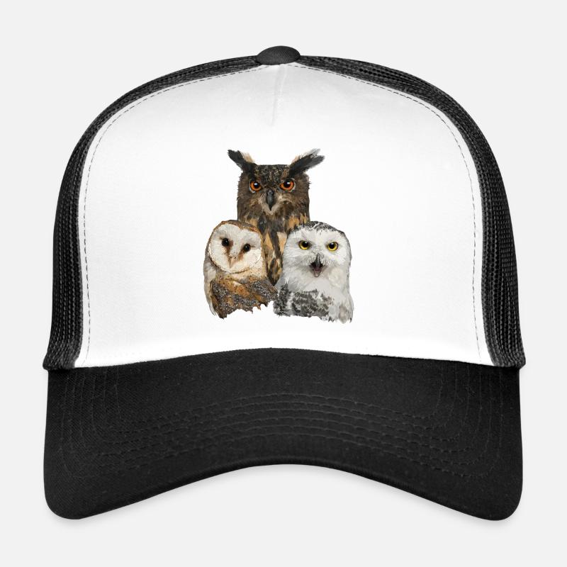 Eulen - Trucker Cap - Weiß/Schwarz