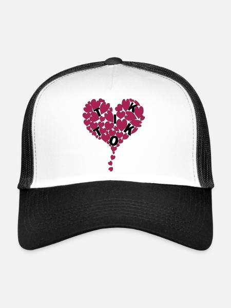 TIKTOKheart 1 - Casquette trucker  - blanc/noir - Devant