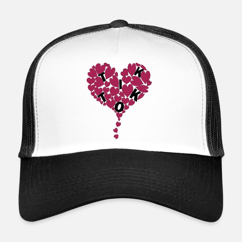TIKTOKheart 1 - Trucker Cap - Weiß/Schwarz