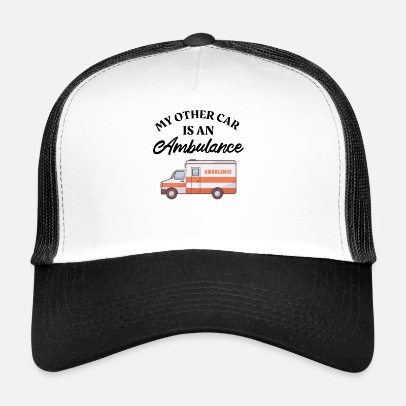 PARAMEDIC / FIRST RESPONDER: My Other Car - Trucker Cap - Weiß/Schwarz
