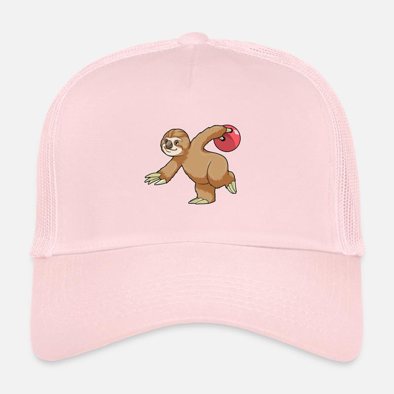 Faultier beim Bowling mit Bowlingkugel Trucker Cap