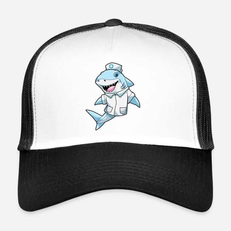 Requin en tant qu’infirmière avec blouse Casquette trucker 