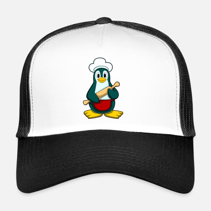 Pingouin comme boulanger avec du bois de pâte Casquette trucker 