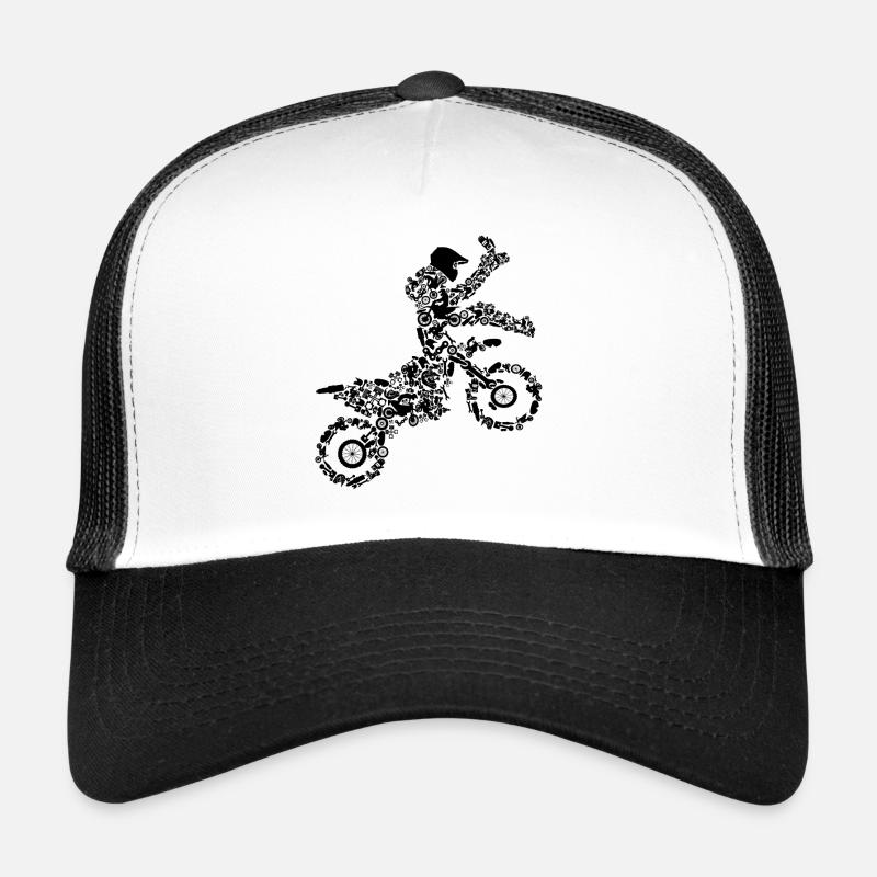 Motocross - Trucker Cap - Weiß/Schwarz