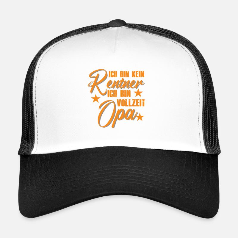 Vollzeit Opa Rentner Spruch - Trucker Cap - Weiß/Schwarz
