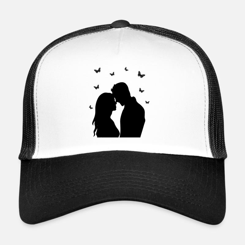 Schattenbild Mann Frau Liebe Gemeinsamkeit Trucker Cap