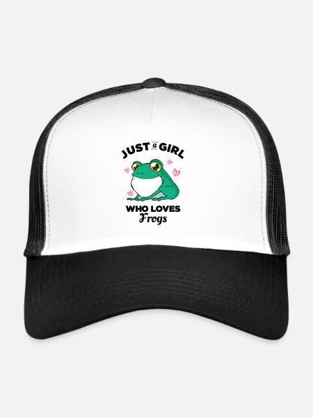 Juste une fille qui aime les grenouilles - Casquette trucker  - blanc/noir - Devant