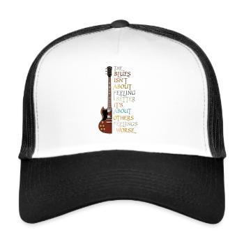 Blues Jazz guitare style de musique cadeau - Casquette trucker  - blanc/noir - Devant