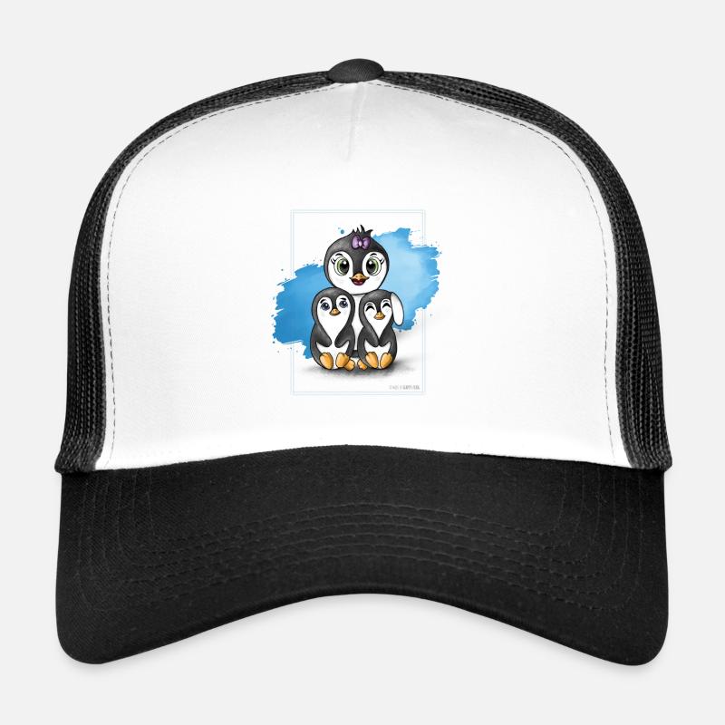 HAPPY FROG Pinguin - Trucker Cap - Weiß/Schwarz