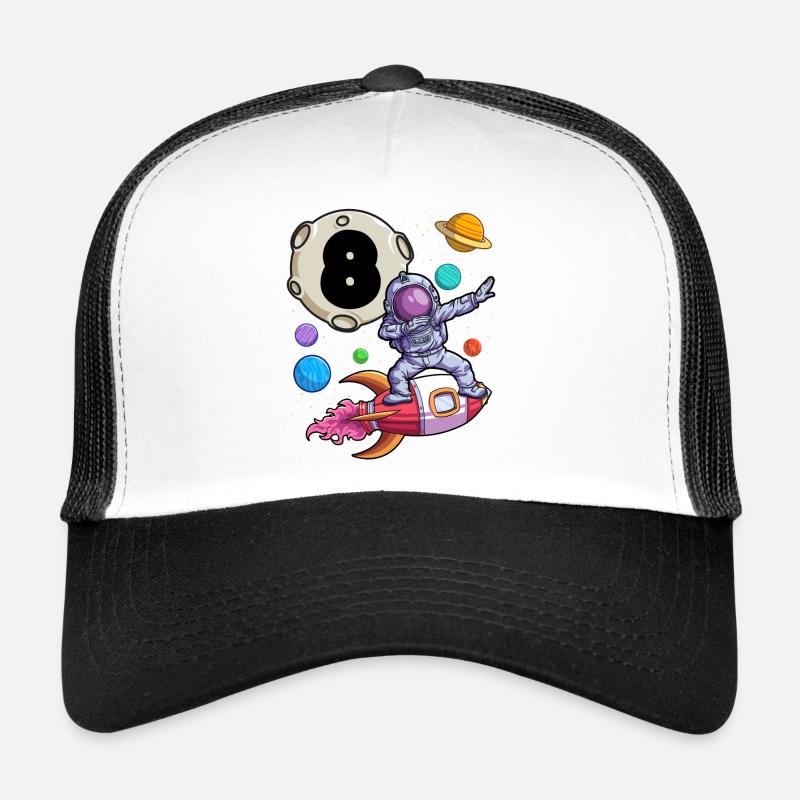 Dabbing Astronaut 8 Yrs Old Birthday Boy Space 8th Trucker Cap