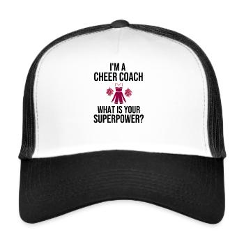 Cheerleading Trainer Geschenk Cheerleading Coach - Trucker Cap - Weiß/Schwarz - Vorne