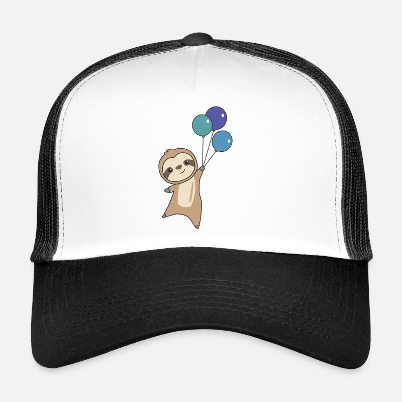 Sloth flies with balloons up Trucker Cap
