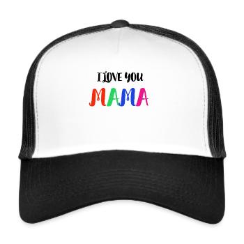 Fête des mères, Fête des mères, Fête des mères, Fête des mères - Casquette trucker  - blanc/noir - Devant