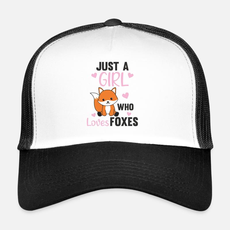 Nur ein Mädchen das Füchse liebt Fuchs - Trucker Cap - Weiß/Schwarz