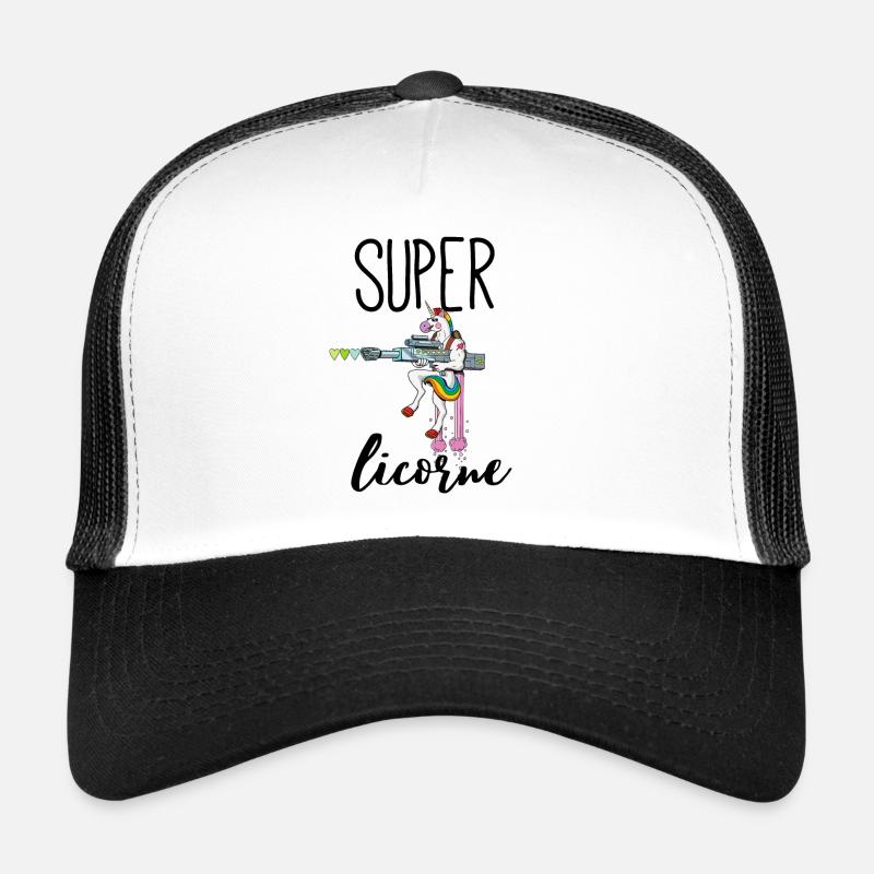 super licorne - Casquette trucker  - blanc/noir