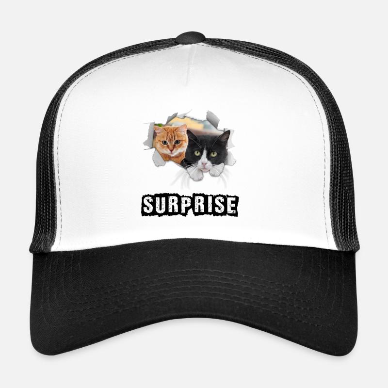 Überraschung von Katzen - Trucker Cap - Weiß/Schwarz