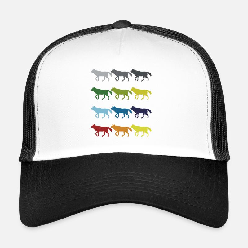 Neon Pop Art Retro Wolf Wildtier Geschenkidee Trucker Cap