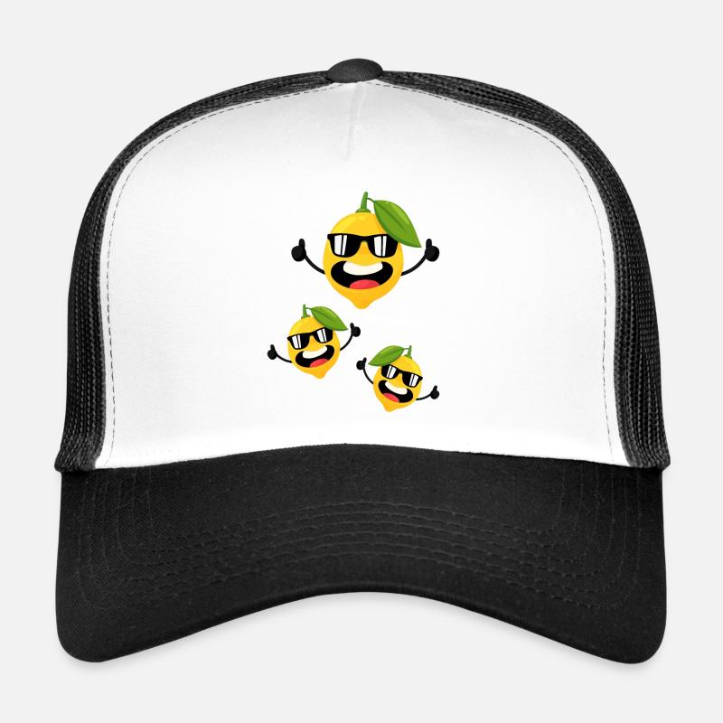 Zitronengesicht Zitrone Lustige Zitrone Lemon - Trucker Cap - Weiß/Schwarz