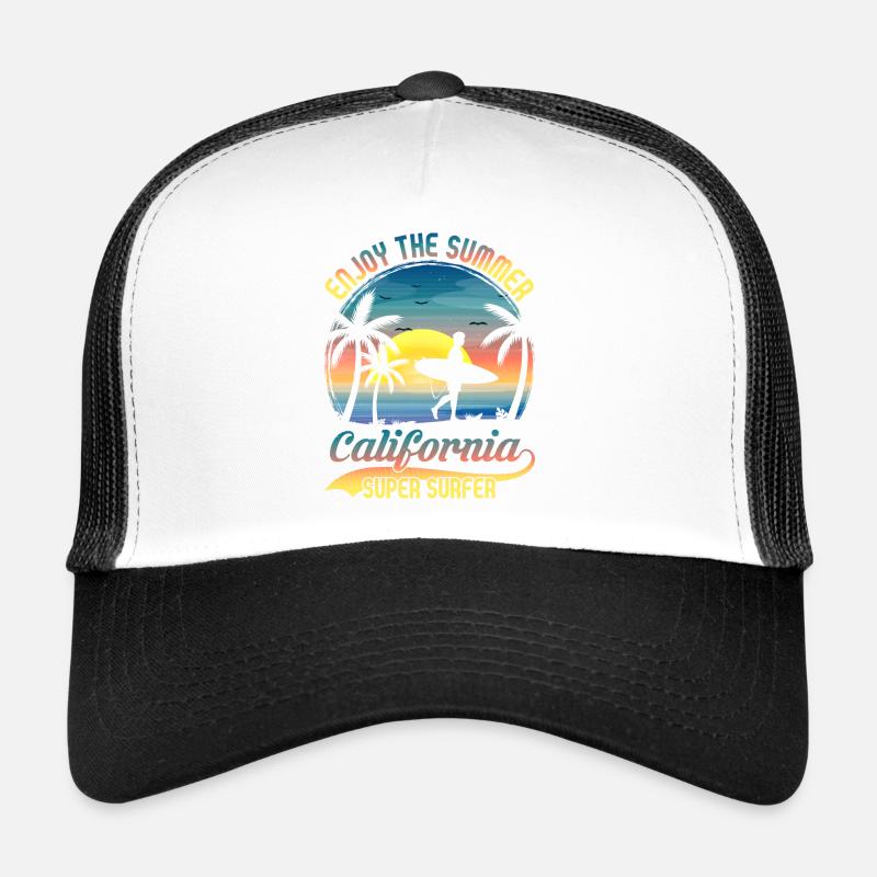 California Surfing Beach Style Design Trucker Cap