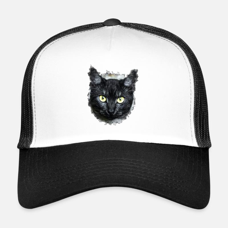 black cat schwarze Katze Trucker Cap