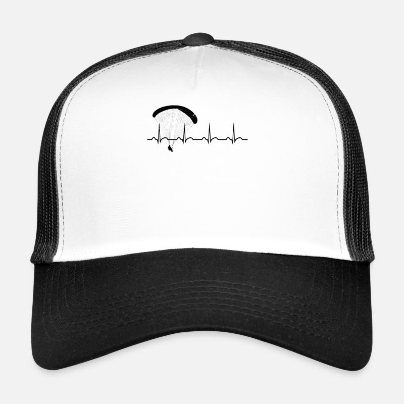 Gleitschirm Herzschlag Paragliding Paragleiter - Trucker Cap - Weiß/Schwarz