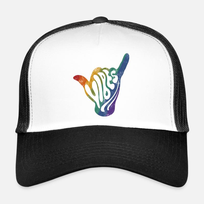 Ondes positives - Casquette trucker  - blanc/noir