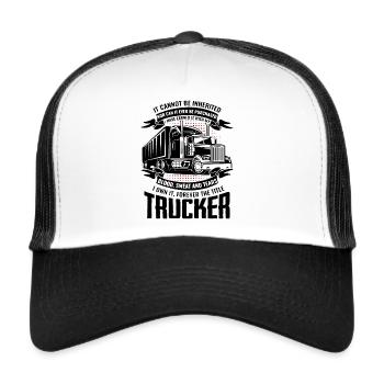 Lkw-Fahrer Geschenk Lastwagenfahrer Lastwagen - Trucker Cap - Weiß/Schwarz - Vorne