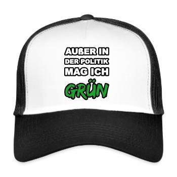 Grün - Trucker Cap - Weiß/Schwarz - Vorne