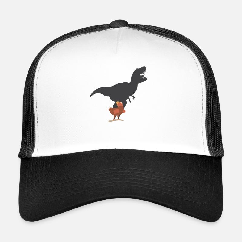 Chicken T-Rex Dinosaur - Chicken Bird Dino - Trucker Cap - white/black