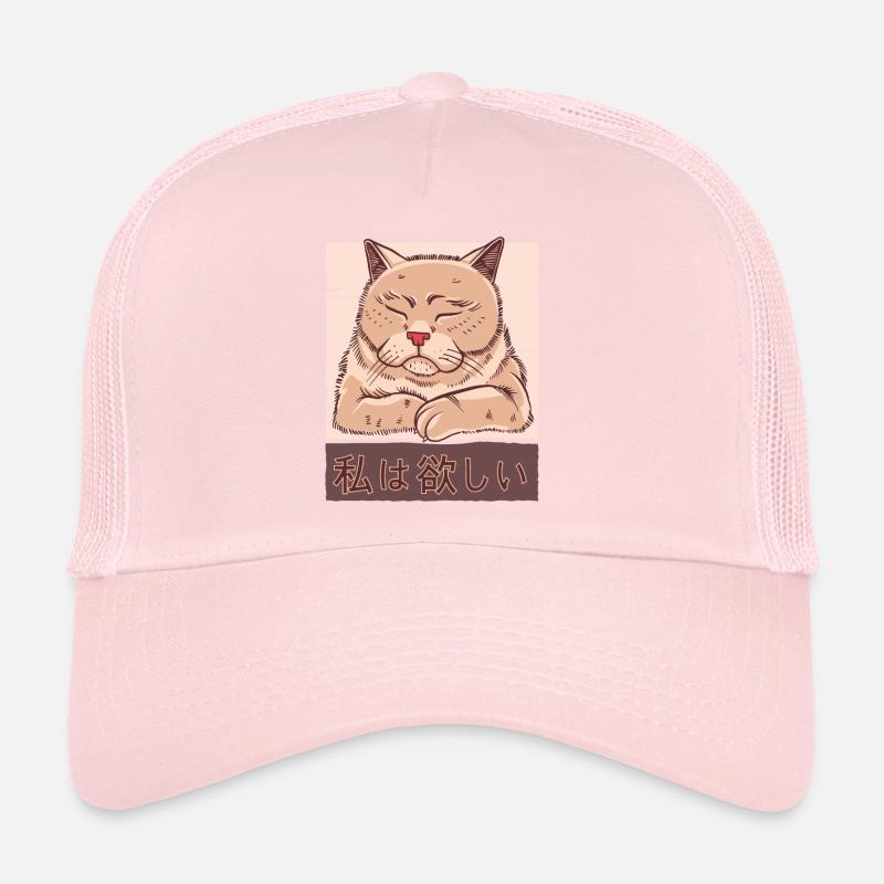 Tired Japanese Cat Trucker Cap