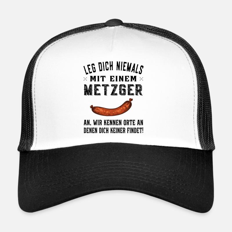 Fleischer und Schlachter - Metzger Wurst - Trucker Cap - Weiß/Schwarz